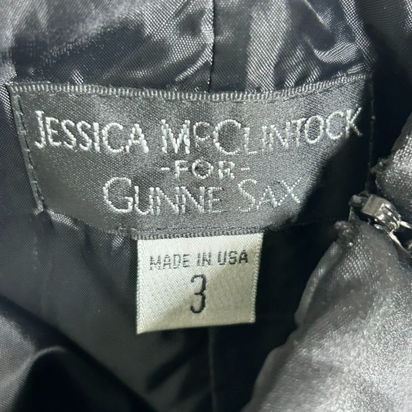 VTG Jessica McClintock x Gunne Sax Mini Dress Size 3 Hoco Sequins Strapless 80s - Picture 8 of 13